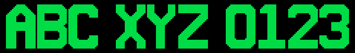 20x30_scroll font specimen: ABC XYZ 0123