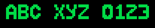 7x10 font specimen: ABC XYZ 0123